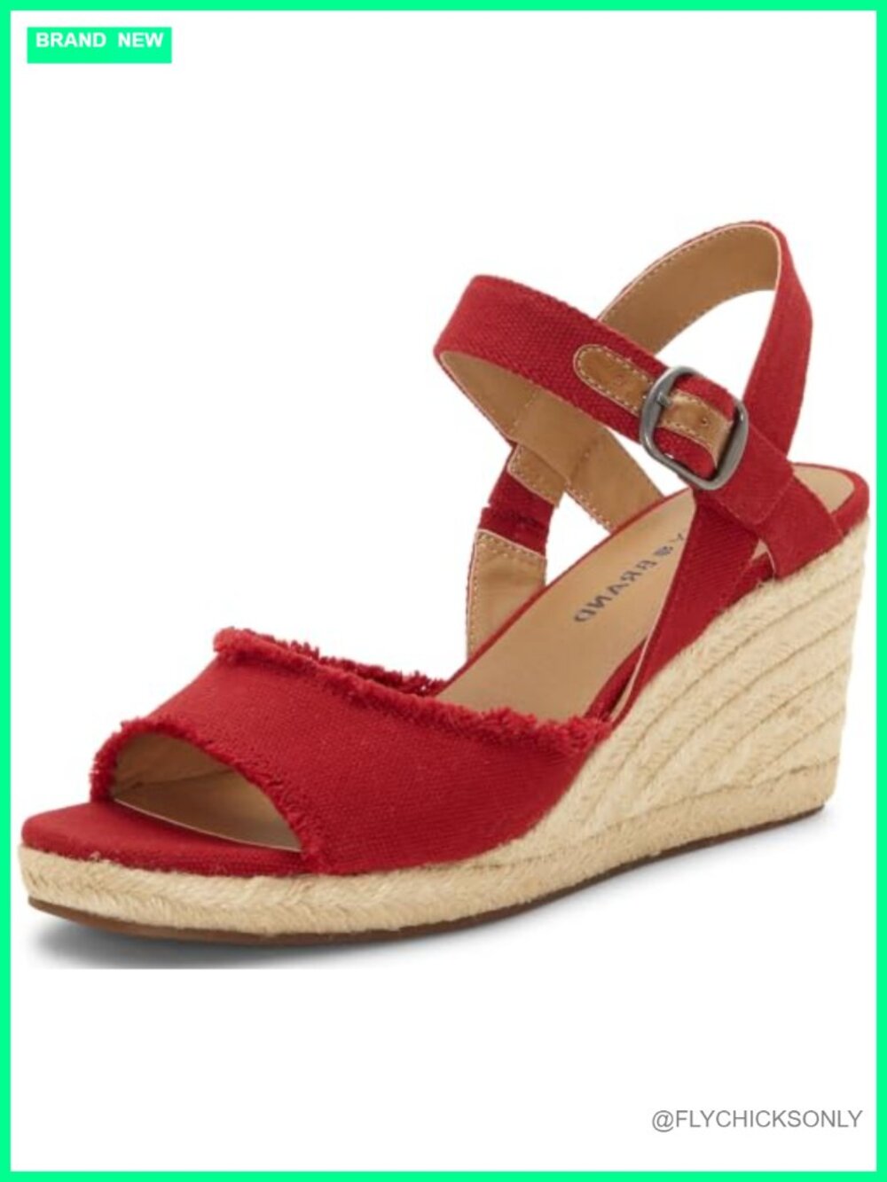 Mindra Espadrille Wedge Sandal Open Toe Ankle Strap Memory Foam